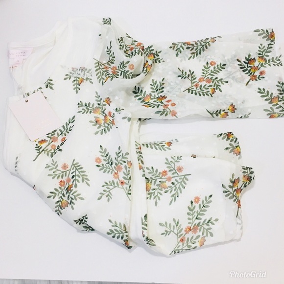 SOLD Lauren Conrad Top White Swiss Dot Sz S - Picture 6 of 8